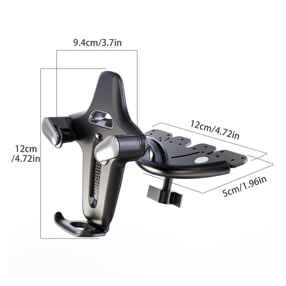 Car CDs Player Phone Holder 360 Rotation Non Slip Automatic Clamping Navigation Phone Holder Multimedia Port Phone Car Mount серебряный