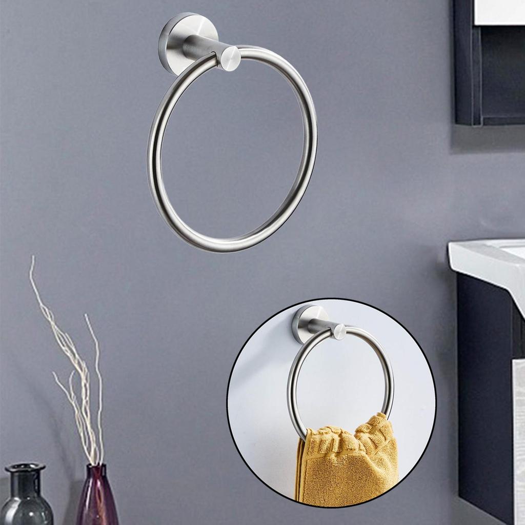 Buy Hand Towel Rings Bathroom Round Towel Rack Holder Wall Mounted ...