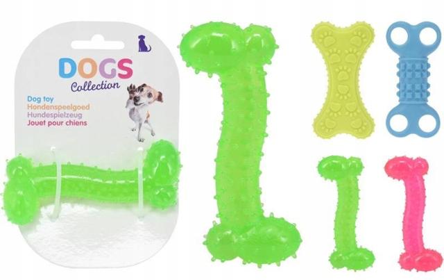 Dog Toy Rubber Bone 10cm Chewer and Fetch Toy In One