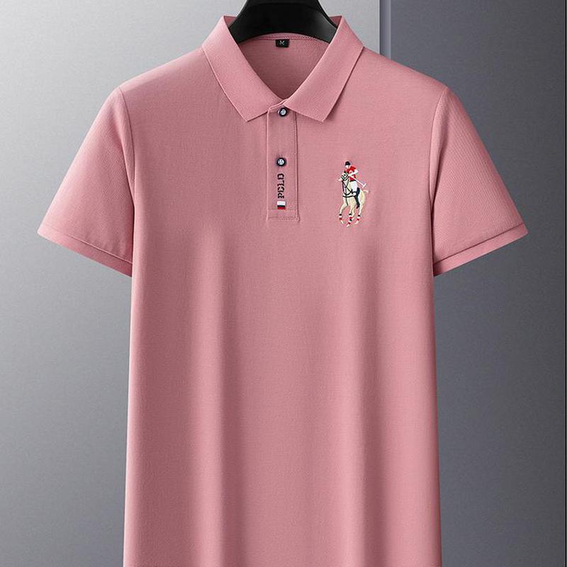 Business Polo Shirt Super Good Quality Tencel Cotton Polo T-shirt Solid Color Loose Golf Lapel Shirt