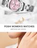Waterdicht Mode Roestvrij Staal Dames Luminous Kwarts Horloge met Eenvoudige Band