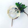 1Pcs Gold Acrylic Letter Happy Birthday Cake Party Supplies Decoration