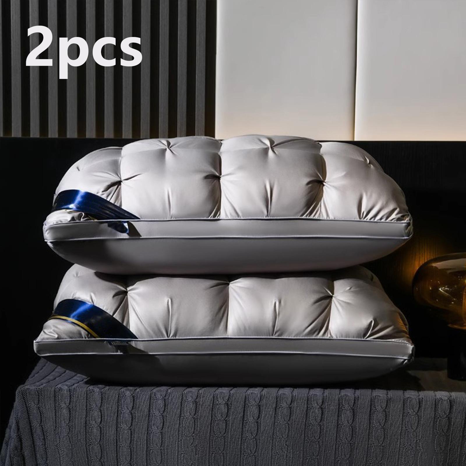 

2 шт. Высококачественная подушка для сна Подушка для глубокого сна, не проминается, высокая подушка Мягкая хлопковая наволочка для подушки для кровати в отеле Сери Pack of 2