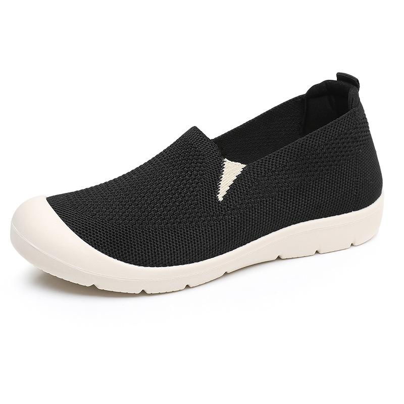 

Весенне-осенние новые тканевые туфли Женские одинарные туфли на плоской подошве с мелким вырезом Легкие ленивые туфли Повседневные удобные универсальные туфли для мам 41 чёрный
