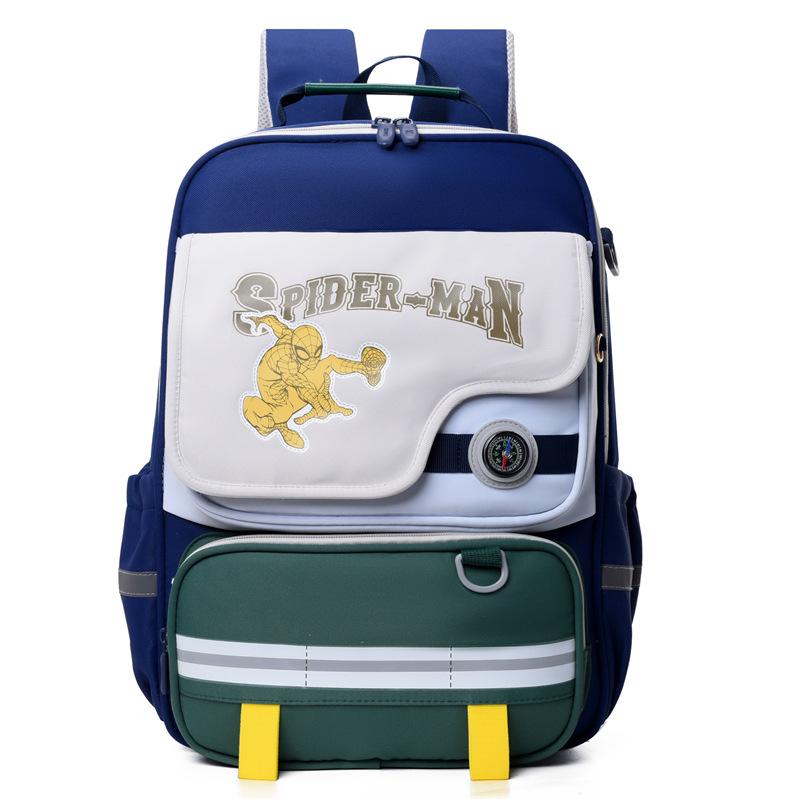 

Детская сумка милый мультяшный новый рюкзак большой вместимости для начальной школы для снижения нагрузки для мальчиков и девочек темно-синий