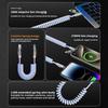 Super Fast Charging 240W 4-in-1 Car Spring Data Cable For Android For IPhone With 480Mbps High-Speed Data Transfer For IPho S8Z2