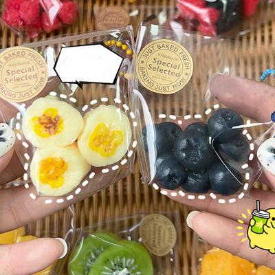 Simulated Fruit Squeeze Toy with Ball Chain Bag Slow Rising Orange Pineapple Banana Blue Berry Pinch Sensory Toy Anxiety Relief Fidget Toy