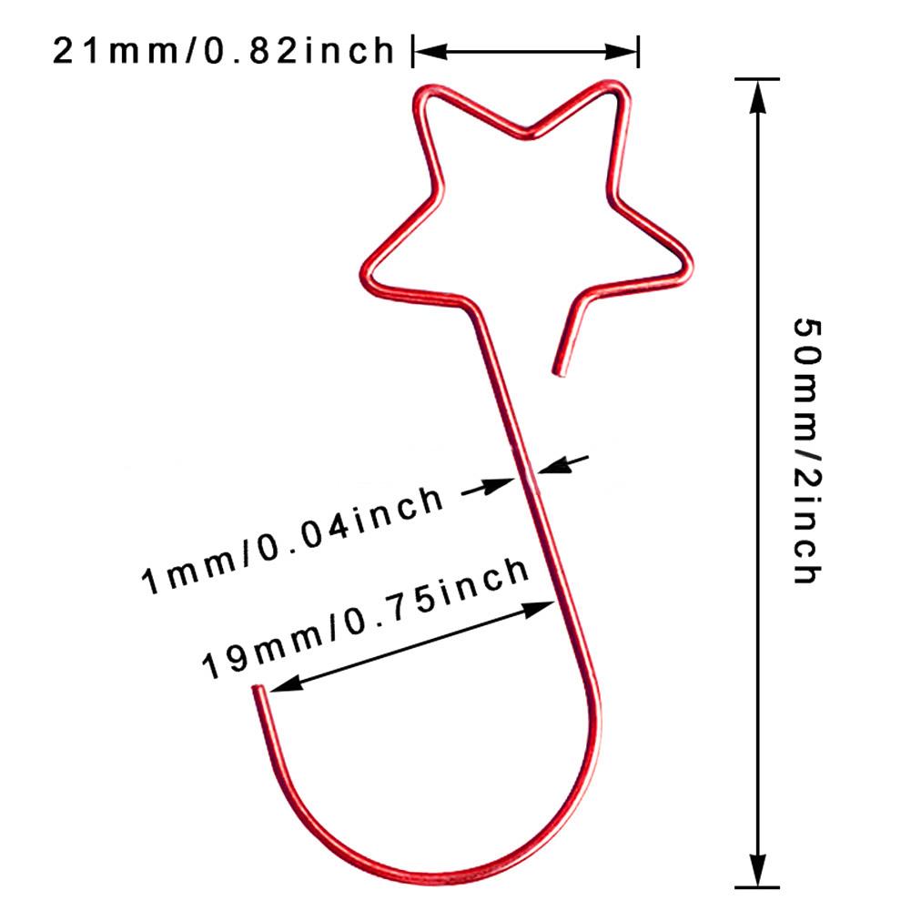 Sturdy Metal Xmas Hangers Star Shape Hooks for Hanging Ornaments Pack of 20