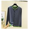 Long Sleeves Modal Homewear Tops Thin Spring/Summer Outer Shawl Cardigan Loose Plus Size Buckle Air Conditioning Blouse