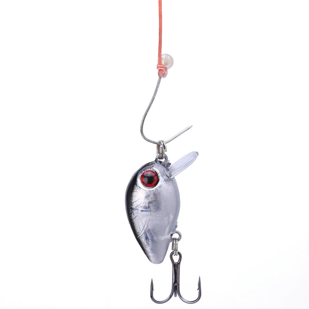5 pezzi 3 cm Occhi Olografici 3D Mini Esche da Pesca Galleggianti Micro Esca per Bass Crankbait Amo Triplo