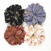 Large Hair Band Elastic Chiffon Scrunchies Floral Print Malaysian Bunch Hair Tie Oversized Volumizing Malaysian Rubber Band