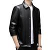 Leather Jacket for Middle-aged Men Thin Solid Color Men's Leather Jacket Spring and Autumn New Outdoor Men's PU Leather Jacket