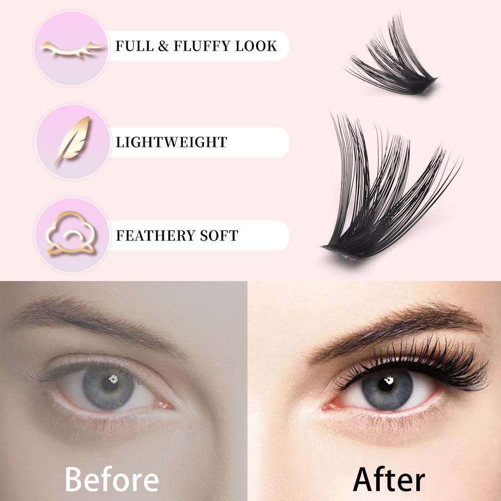 Evropské a americké DIY smíšené umělé řasy - Přirozené, Husté, Velkokapacitní Kniha horkotavných trsových řas