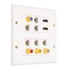 Ethernet Wall Plate HD Multimedia Interface CAT6 TV F Head RCA Coax Ethernet Wallplate for Home Offi
