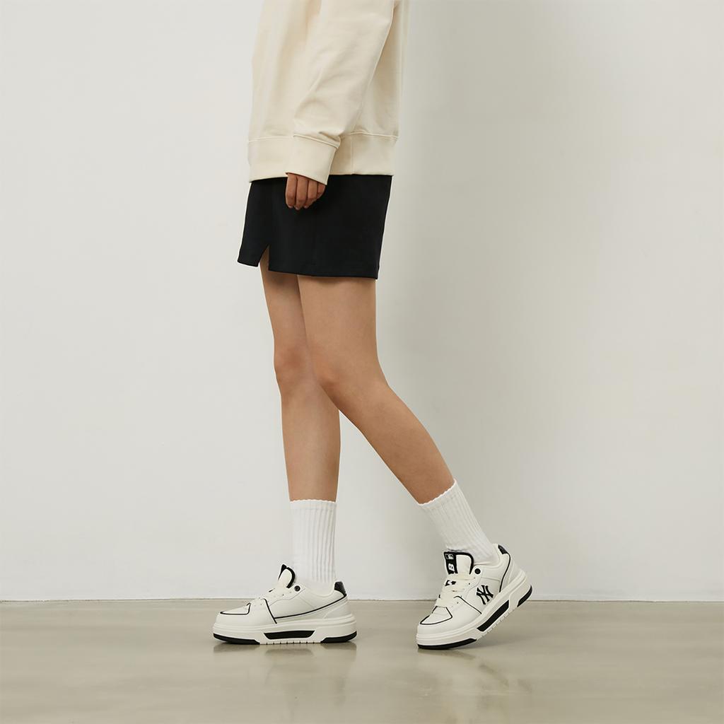 New MLB Chunky Liner Low Top Skateboard Shoes Unisex Ecru 3ASXCBS4N-50WHS