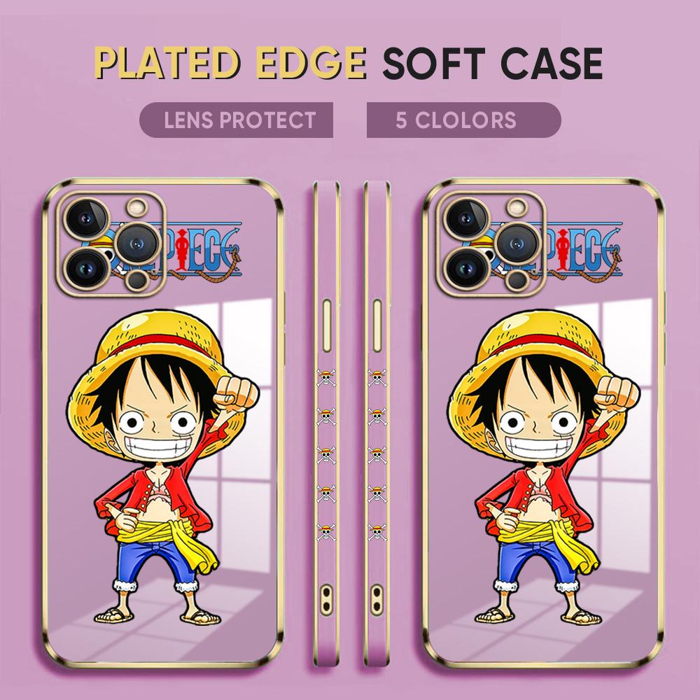 

Чехол для телефона с милым рисунком Луффи и покрытием для iPhone 11 13 15 Samsung Galaxy A52 Xiaomi Redmi 12C Note 10 Pro Oneplus, мягкие чехлы для смартфонов iPhone 15 Pro фиолетовый