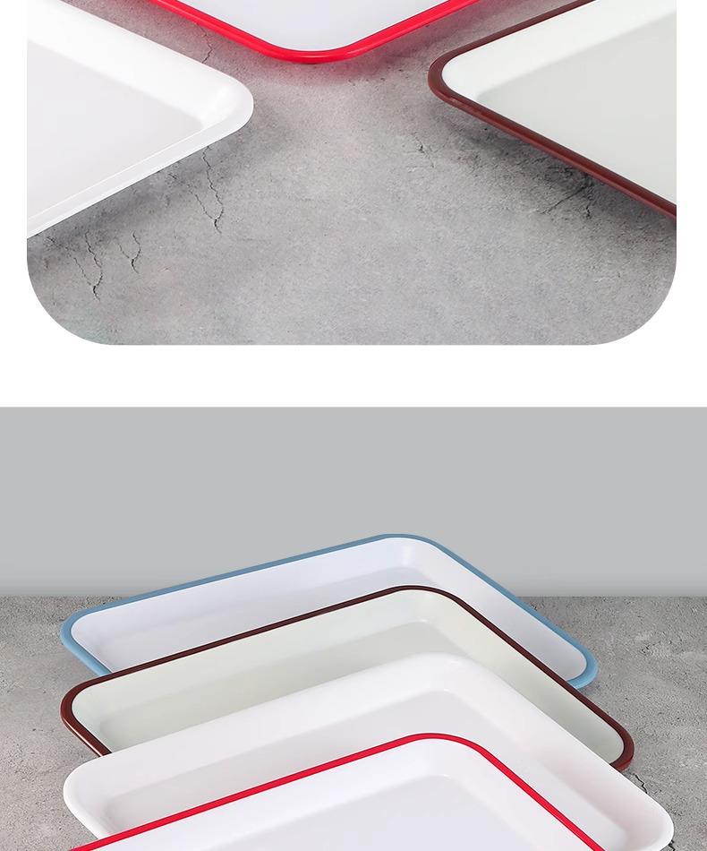 Kaibaiya Rectangular Melamine Tray: Versatile Plastic Tray for Appetizers, Tea, Meals, and Breads