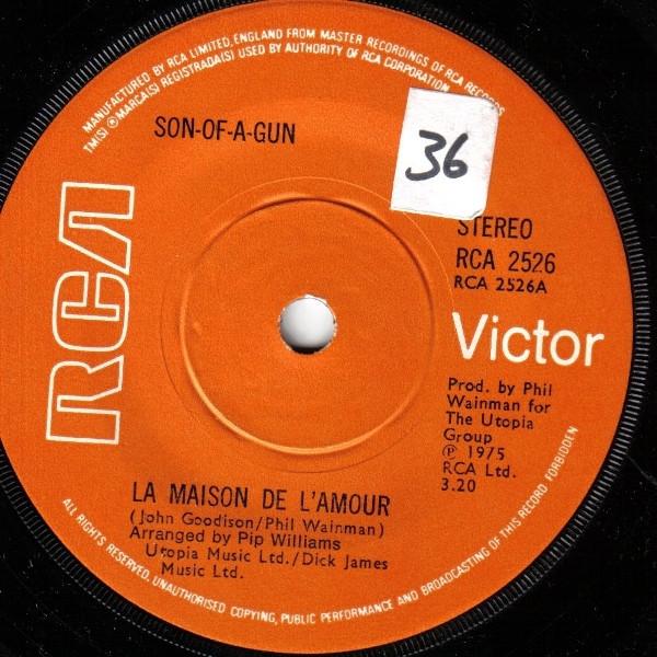 

7inch Record SONOFAGUN La Maison De LAmour RCA2526 RCA Victor 1975 UK Rock Used