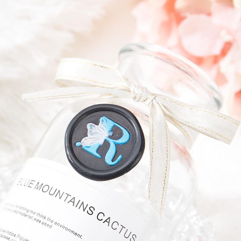 Butterfly Letter Seal(A~Z)Seal Stamp Brass Head With Wooden Handle Make Wax Seals For Wedding Invitations/Envelopes/Gift Wrap