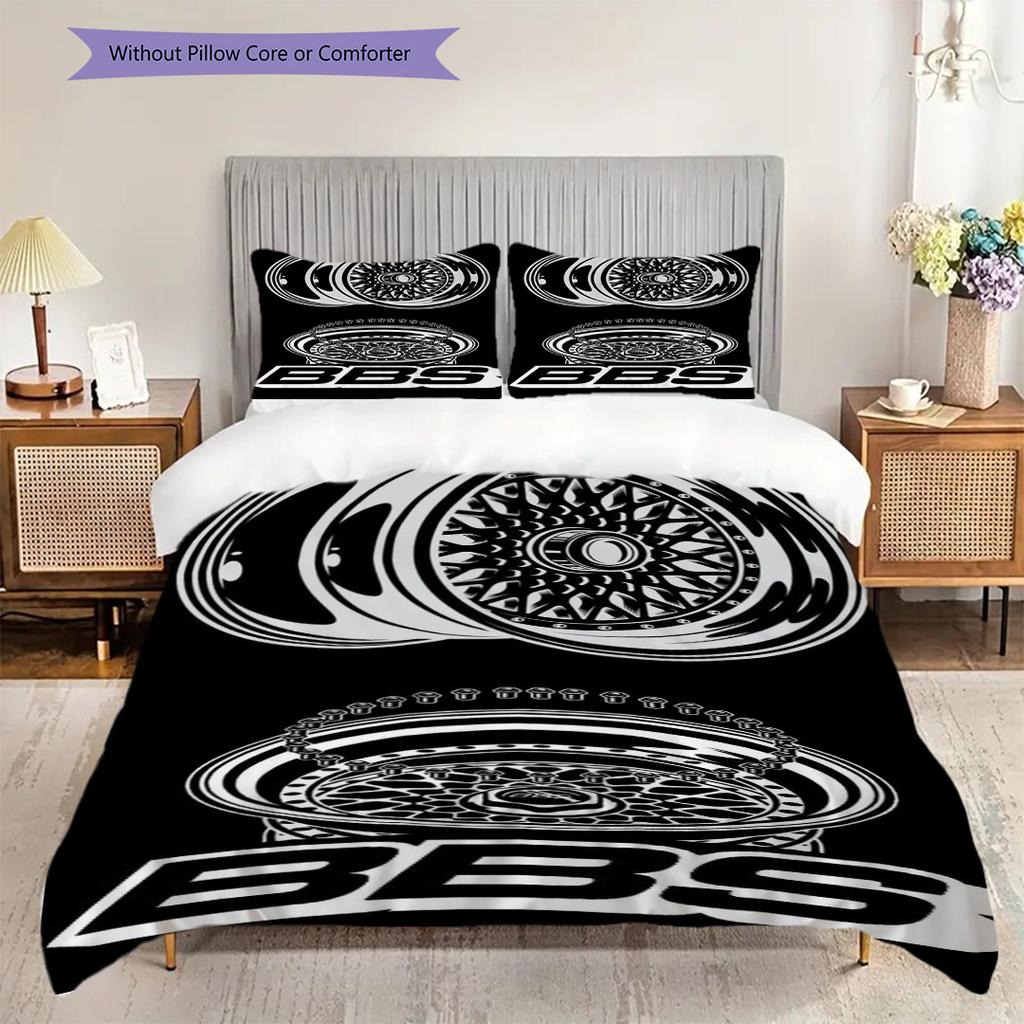 Bold Bbs Grid Bedding (1 * Duvet Cover + 2 * Pillowcase, Without Core) 2D Flat Christmas Birthday Gift Bedding Set Soft and Comfortable