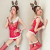 Festive Reindeer Lingerie Set with Mesh and Furry Stockings