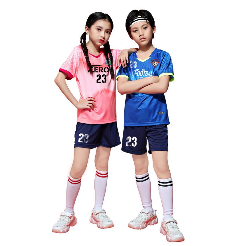 Children's football suit boys and women's team suit group buying training clothing short-sleeved football clothes jersey breathable and quick drying