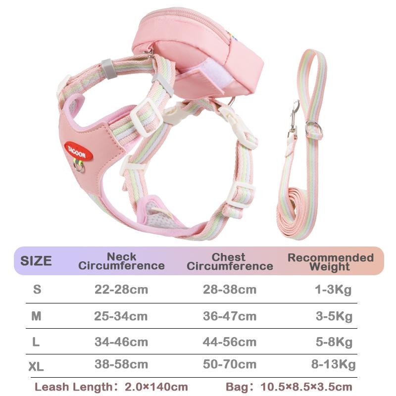 Strolling Dog Leash Lightweight Adjustable Dog Chest and Back Walking Harness Leash Vest Style Puppy Dog Outdoor Supplies