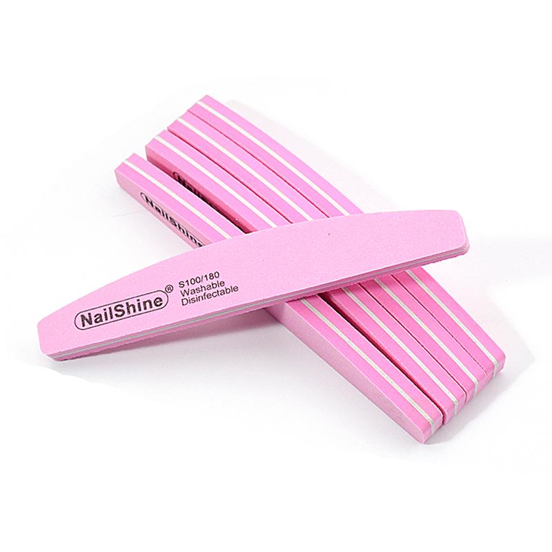 Nail Salon High-Elastic Half-Moon Sanding and Shaping Multi-Color Sponge Nail File
