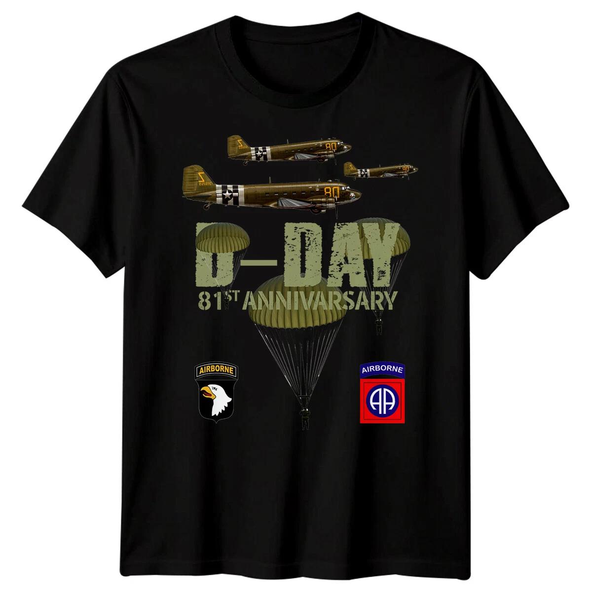 Family Paratrooper D-Day T-Shirt Tee 1944 World War II Normandy Military 1#DD 100