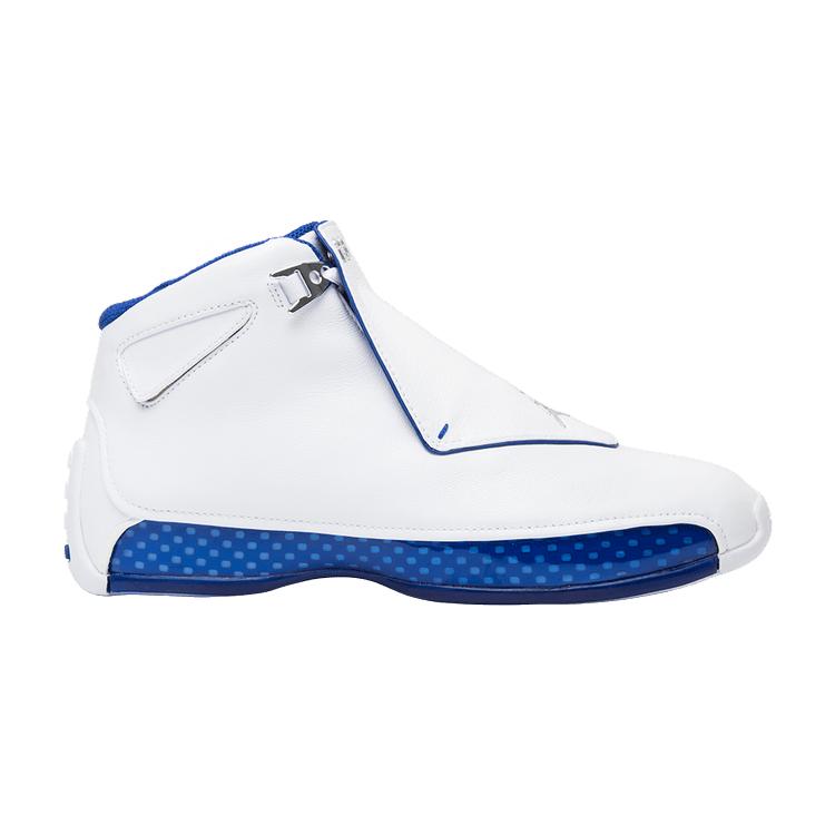 Air Jordan 18 Retro Weiß Sport Royal 2018 Unisex Sneakers Metallic-Silber AA2494-106