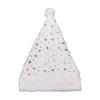 Glitter White Plush Christmas Hat Gold/Silver Foil Snowflakes/Stars Xmas Party Hat  Winter