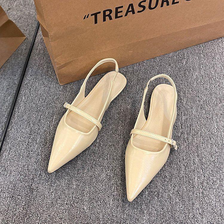 Flat bottom versatile bag head sandals women's shoes 2025 new Mary Jane with skirt pointed temperament niche single shoes