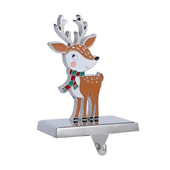Christmas Stocking Holders for Mantel Non-Slip Heavy-Duty Metal Hooks Stable Display Stand Reindeer Santa Snowman Tree Decorations