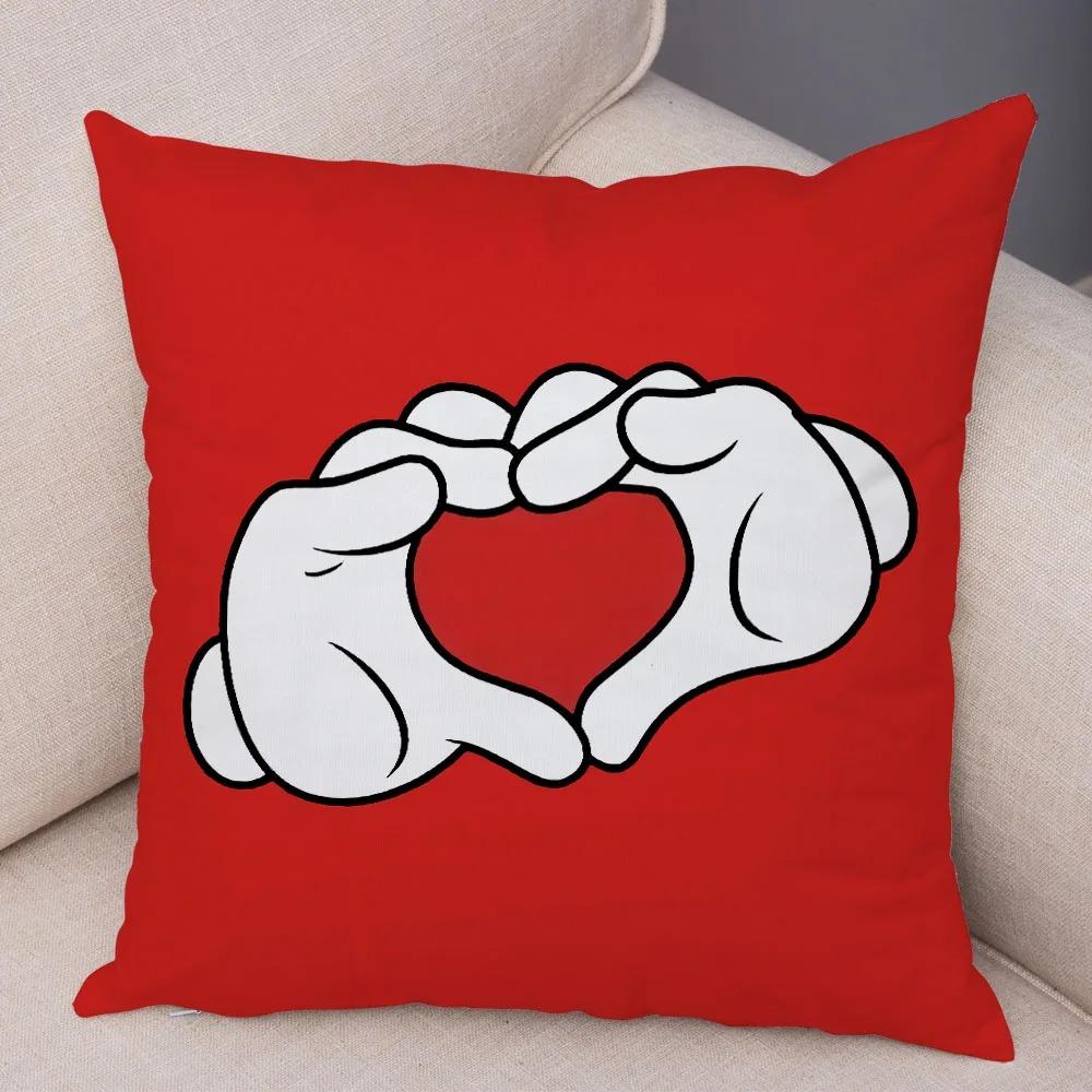 

Офис Гостиная Дом Наволочка Красная Наволочка с жестом пальцем Украшения для автомобиля 40x40cm