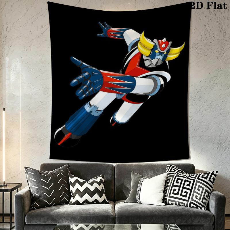 Grendizer Goldorak Wall Tapestry Aesthetic Wall Hanging Printed Fabric Blanket Decorative Tapestries for Bedroom Living Room Home Decor