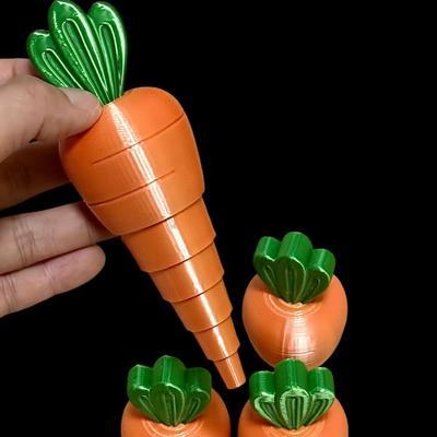 Bunte 3D-gedruckte skalierbare Karotten-Simulationspflanzen, erweiterbares, dehnbares Oster-Ornament, Fidget, Oster-Schreibtischdekorationen