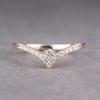 Yun Miao Elegant Zircon V-Shaped Ladies Ring