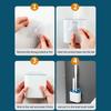 Silicone Toilet Brush Set with L-Shaped Head Long Non-Slip Handles Wall Mounted Holder Compact Bowl Cleaner Brush