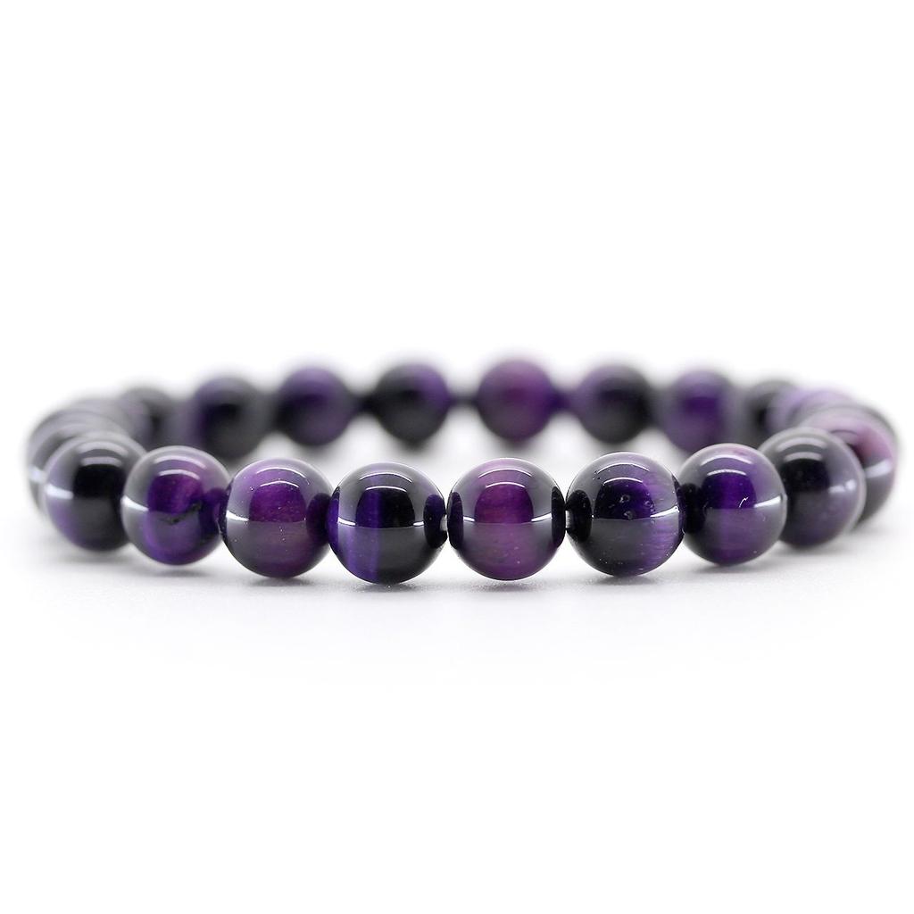 [Ishiki] Purple Tiger Eye 8mm Power Stone Prayer Beads Bracelet [b371]