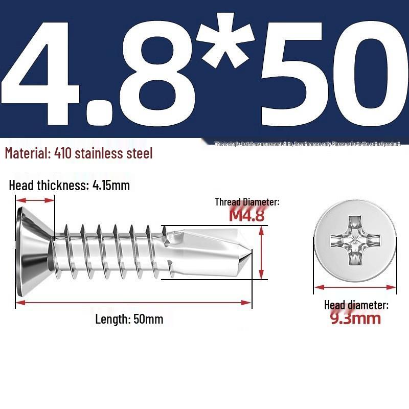 410 Stainless Steel Self-Drilling Flat Head Cross Countersunk Swallowtail Screws