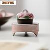 Powder Yin Hand-painted Rose Tripodia Teapot Cover Holder Handmade Cover Frame Zisha Pot Lid Shelf Coaster Teaware Accessories