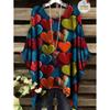 Damen T-Shirts Regenbogen gestreift Herzmuster Rundhals-Tees Vintage Asymmetrischer Saum Rundhals-Oberteile Vielseitige Lockere Damenbekleidung