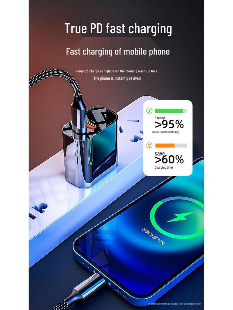 PD20W Dual Port A+C Charger for iPhone 16/15/14 - Super Fast Charging, 3C Certified