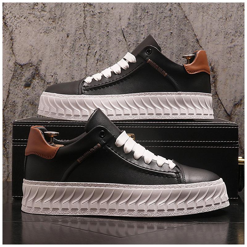 

Высококачественные модные кроссовки, мужская повседневная обувь, мужские удобные туфли смешанных цветов с высоким верхом, мужские уличные туфли Breath Tide 38 чёрный