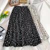 Women's Spring and Summer High-Waisted Vintage Floral A-Line Half Skirt Mid-Length Versatile Slimming Umbrella Skirt Long Skirt
