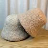 Fashionable Mixed Color Knitted Fisherman Hat for Women Trendy and Versatile Face Covering Small Basin Hat Warm Bucket Hat