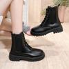 Spring New Women'S Shoes Comfortable Fashion Boots Women'S Short Boots Mid-Heel Thick Heel Round Toe Chelsea Boots