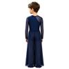 Boys Lyrical Dance Outfit Long Sleeve V-neck Back Invisible Zipper Bosyduit with Split Mesh Pants