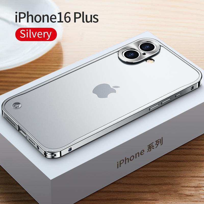 Coque de téléphone à cadre métallique Pour iPhone 17 11 12 13 14 15 16 Pro Max Alliage d'aluminium Protection Complète de l'Objectif Coque Arrière Métallique Plaqué Pour iPhone 13 mini