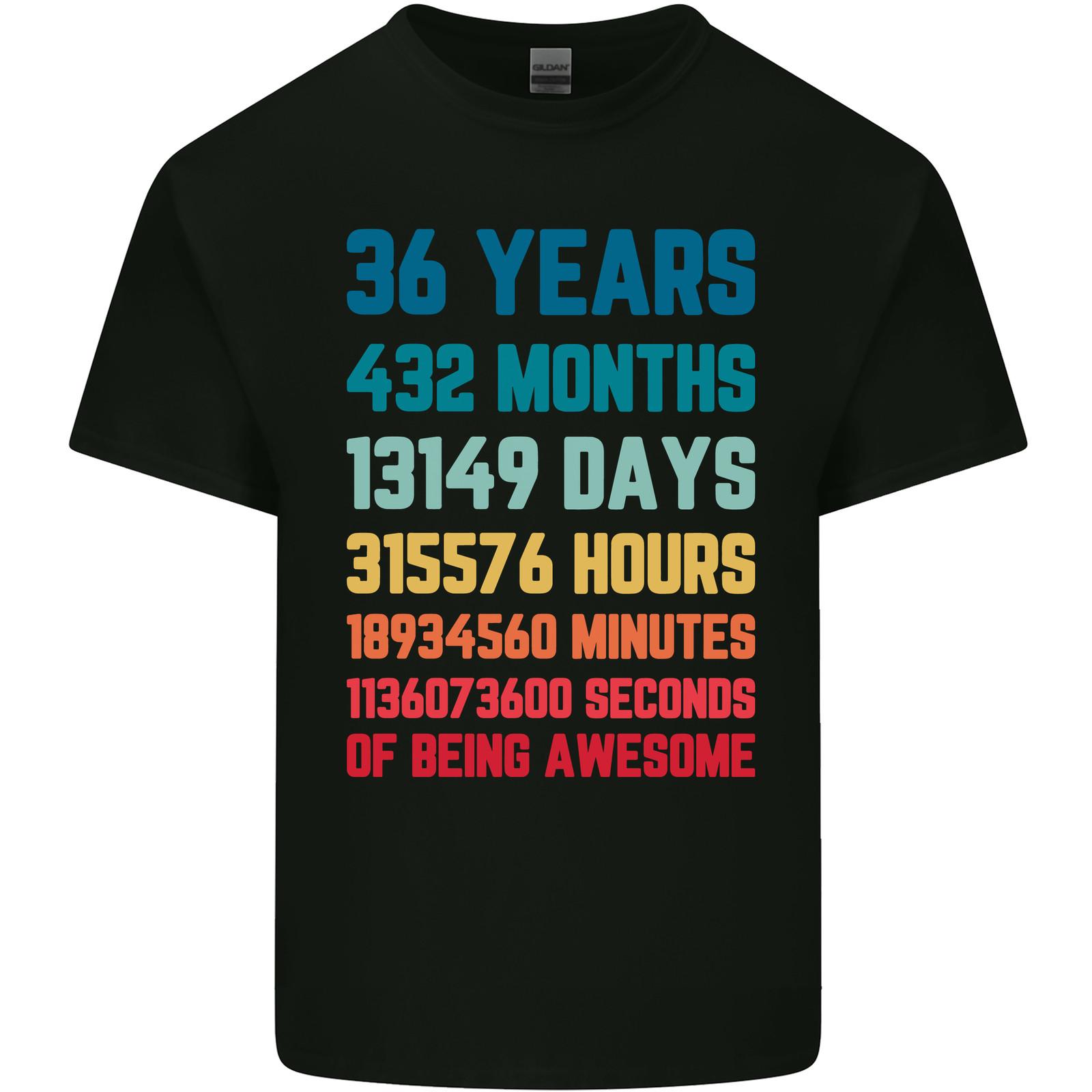 

36th Birthday 36 Year Old Mens Light Cotton T-Shirt Mens Womens Tees Top 4XL